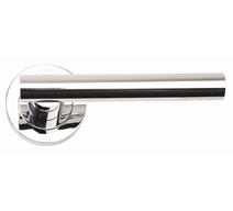 POLISHED CHROME SULTAN LEVER HANDLES ROUND ROSE