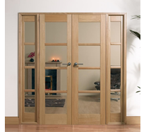 6' OSLO OAK ROOM DIVIDER 4L GLAZED PREFINISHED