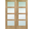 1981 x 1220 x 40mm (48" Internal Oak Shaker Door Pair with Clear Glass image 1