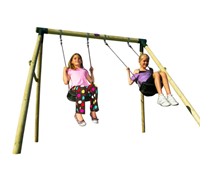 double swing set 2.4m long 2 swing Green free del