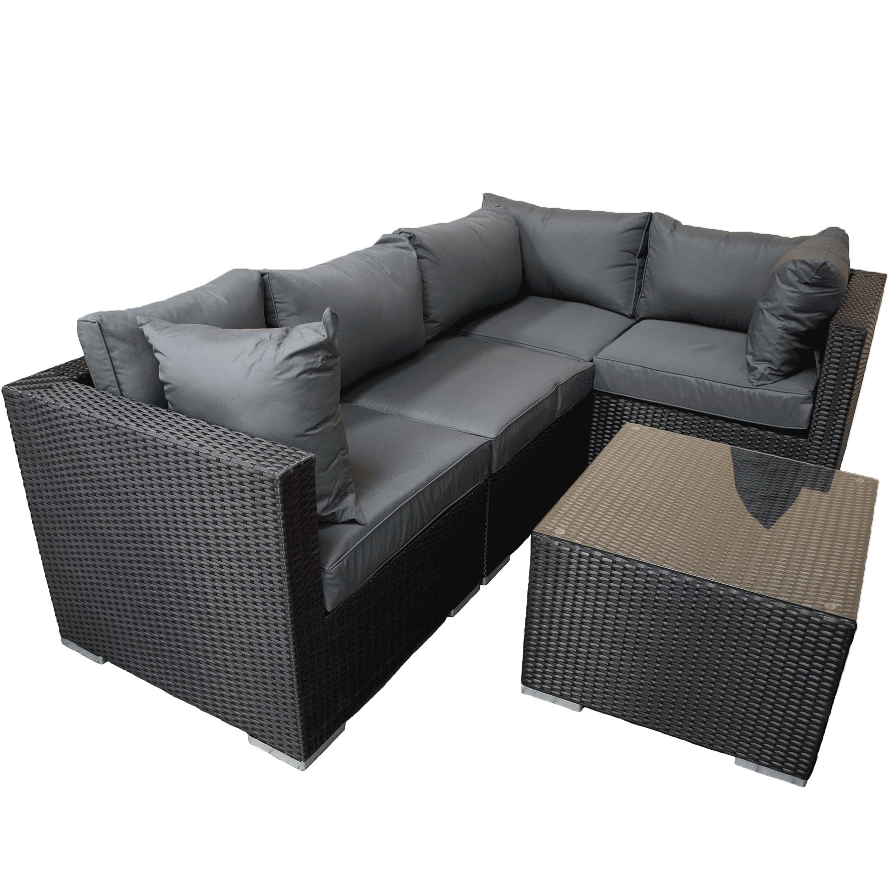 black rattan sofas